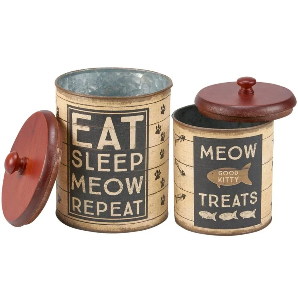 New Kitty Storage Treat Canister Set - 2